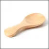 Spoons Wooden Tea Spoon Mini Natural Milk Baby Feeding Dinnerware Honey Coffee Connt Salt Sugar Drop Delivery Home Garden Kitchen Di Dhgzw