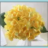 Flores decorativas grinaldas de 47 cm de hidrangea flor de flor de seda falsa de seda de seda de toque real hidrangeas centrais home dhwtc