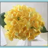 Decorative Flowers Wreaths 47Cm Artificial Hydrangea Flower Head Fake Silk Single Real Touch Hydrangeas Centerpieces Home Dhwtc