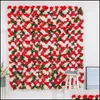 Decorative Flowers Wreaths Artificial Rose Flower Row Decorated Wall Pography Background Art Po Shop Floral Decorations Dr Dhkvn