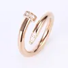 women's Jewelry titanium steel single nail ring European and American fashion street hip hop casual couple Classic gold Silver Rose optional