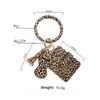 Portachiavi Cuoio Leopardo Rossetto Borse Porta carte ID Borsa Esagerato Braccialetto Portachiavi Per Le Donne Ragazze Moda Portachiavi Gioielli