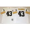 Football américain porter Troy Polamalu 43 maillots retour hommes blanc noir chemise mitchell ness taille adulte jersey cousu ordre de mélange