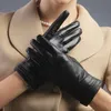 Cinq doigts gants femmes élégantes en peau d'agneau en cuir véritable peau de mouton hiver chaud femme doux femme haute qualité mitaines S2404