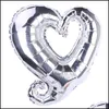 Party Decoration 18 Inch Hook Heart Shape Aluminum Foil Balloons Inflatable Valentine Days Romantic Mylar Decorative Balloon Dhmjy