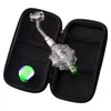 CSYC NC031 Turtle Style Glass Bong Smoking Pipes Bag Set Blue Green Pendant Bubbler Pipe 510 Quartz Banger Nail 45/90 Degree Ceramic Tip Dabber Tool Silicon Jar