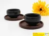 4 -stijl Walnut Wood Coasters Coffee Tea Cup pads Geïsoleerde drinkmatten theepot tafelmatten Home Desk Decor items