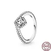 925 Silver Women Fit Pandora Ring Original Heart Crown Fashion Rings Shiny Love Exquisite Crown Women