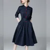 Casual Dresses Elegant Single Breast Shirt Dress Women's Fashion Long Sleeve Button Office Women's Shirt Tune Dress Women's Women's Dress 230330