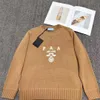 Frau Pullover Pullover Jumper Stickerei Drucken Sweater Strick klassisches Strickwaren Herbst Winter Halten Sie warme Springer Frauen Designer -Sweater