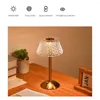 Tischlampen 3 Farben LED-Kristalllampe Dimmbare Nachttischlampe Wiederaufladbares Nachtlicht Romantischer kabelloser Schreibtisch für Schlafzimmer zu Hause