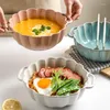 Bols Japonais Chrysanthème Double Oreille Nouilles Bol Ménage Preuve Grande Taille Soupe En Céramique Ramen Cuisine Fruits