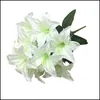 Decorative Flowers Wreaths Easter Lily Simation Favor Table Decoration Silk Fake Flower Artificial Drop Delivery Home Gard Dhjmy