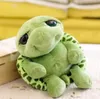 vente en gros de haute qualité 20 cm animaux en peluche super vert grands yeux tortue tortue animal enfants bébé anniversaire jouet de Noël cadeau