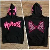 Capuz de moletons femininos Sweothirts 3d Wings espuma de zíper solto capuz feminino Rua Hiphop Roupas retro harajuku suéter casual casual feminino 230329