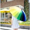 Parasol moda Rainbow Large 16k Windproof długa rączka prosta parasol golfowy parasol damski 230330