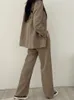 Pantaloni a due pezzi da donna Aelegantmis Primavera Autunno Set di blazer a due pezzi per donna Blazer casual Giacca Pantaloni Set Moda coreana Abbigliamento da ufficio Completo femminile 230330