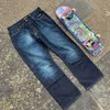 Mens Jeans High Street Hip Hop Straight letter Print Y2K Harajuku vintage couple casual trousers low waist baggy jeans 230330