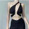 Y2K Fashion Summer Tanks 2023 Nieuwjaar Damesmouwloze Camis Sling Tanks Black White Wrap Vest Sexy Tops Crop T -shirt Vrouwelijke dame