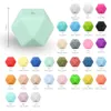 Body Tandsers speelgoed 20 stks 14 mm hexagon siliconen kralen Ecofriendly BPA gratis kinderziektes ketting kettingaccessoires 230329