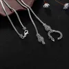 Pendant Necklaces Real Silver Long Chain Retro Women S925 Sterling Marcasite Stone Thai Jewelry 230329