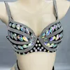 Stage Wear Sexy Belly Dance Bra Panty Suit Hand Made Dancing Costumes Set For Women Dancer Outfits Night Club Dancewear