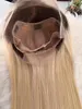 4/613 Ombre Blonde Straight 4X4 Lace Front Wigs Avec Chocolate Brown Roots