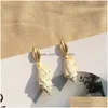 스터드 빈티지 Cowrie Shell Earring for Women Girls Boho Gold Plated 기하학적 드롭 성명 Sea Summer Beach Jewelryy Delive Dhgarden DH716