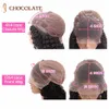 Perruques de cheveux vague profonde 13x4 Hd dentelle transparente frontale humaine brésilienne fermeture perruque naturelle bouclée y0506