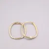 Hoop Earrings Real Pure 18K Yellow Gold Special Glossy U 1.5-1.7g For Men Woman Lucky Gift