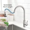 Kitchen Faucets Brush Nickel Touch Kitchen Faucets Crane For Sensor Kitchen Water Tap Sink Mixer Rotate Touch Faucet Sensor Water Mixer KH1005 230331