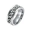 Band Rings New Arrival Stainless Steel Chain Rotating Ring For Men Women Personality Rotatable Hip Hop Design Round Valentin Dhgarden Dhal9