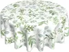 Nappe de table printemps floral vert sarcelle nappe ronde 60 pouces aquarelle feuille d'eucalyptus infroissable salle à manger vacances patio