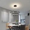 Pendant Lamps LED Chandeliers Lights Bed Room Modern Indoor Lighting Ceiling Lamp Remote Control Or Push Button Switch Black No Bule