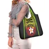 Sacolas de compras forudesign samoa polinésia plumeria hrintring armazenamento reutilizável feminino saco de ombro bolsa mujer 2303331