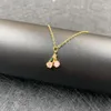 Ketens trendy metalen zirkoon roze kersen hanger charmeketen vintage heerlijk fruit sleutelbeen ketting juwelen accessoires geschenken