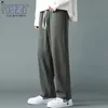 Men's Pants Summer Men's Casual Ice Silk Pants New Comfortable Streetwear Straight Pants Y2K Wide Leg Suit Pants Hip Hop Wild Trousers 2022 W0325