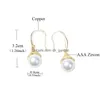 Boucles d'oreilles en perles d'eau douce manchette d'oreille avec zircone cubique pendantes classiques pour femmes livraison spéciale anniversaire Ocn Dhgarden Dhzoq