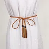 Belts Fashion Women Belt Braided Hand-knitted Long String Waistband With Tassel Dress Sweater Waist