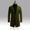 Casacos de trincheira masculina casual casaco de quebra -vento casual masculino de cor sólida de cor sólida casaco de trespassado 230331
