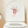 Stickers muraux Trois RatelsQCF19 Européen Classique Rose Classique Bouquetwall Décoration Salon Réfrigérateur Toilettes Decal