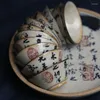 Cups Saucers 6Pcs/lot Chinese Ancient Calligraphy Pottery Tea Cup Hat Wine Set Teaware Bowl Ceremony Antique Teacup