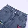 Jeans pour femmes Y2K Papillon Jean Harajuku Denim Troousers Casual Cowboy Femme Lâche Streetwear Mode Brodé Pantalon Droit 230331