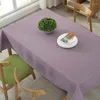 Tischdecke aus Leinen, einfarbig, rechteckig, faltenfrei, lichtecht, für drinnen und draußen, Stoff, Esszimmerabdeckung