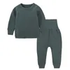 Pyjamas Vanliga Todd och Baby Girls Boys 'Home Clothing Lingerie Shirtwaist Pants Set Children's Pyjamas Children's Pyjamas 1-8 år 230331
