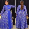 Robes décontractées Maxi africain pour femmes 2023 Plus Taille Soirée Robe longue Afrique Vêtements Élégant Kaftan Musulman Mousseline de soie