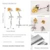 Stud Nouveau Mignon Petite Fleur Boucles D'oreilles Mode Mtishape Pour Femmes Filles Or Rose Couleur Bijoux Cadeau En Gros Drop Livraison Dhgarden Dhe0U