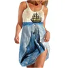 Robes décontractées été dauphin libellule Robe de plage 3D imprimé Robe femme formelle sans manches femmes vacances vêtements de plage femme fête