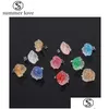 Stud New Irregar Crystal Cluster Flower Resin Mold Colorf Druzy Earring For Women Girls Valentines Day Jewelry Drop Delivery Dhgarden Dhvnu