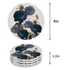 Table Mats & Pads Blue Flowers Ceramic Coasters Waterproof Tea Cup Mat Christmas Home Decor Coffee For Glasses